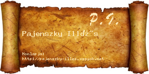 Pajenszky Illés névjegykártya